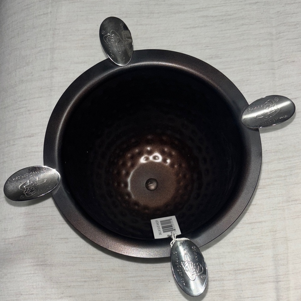 Metallic Bowl with Decorative Spoons